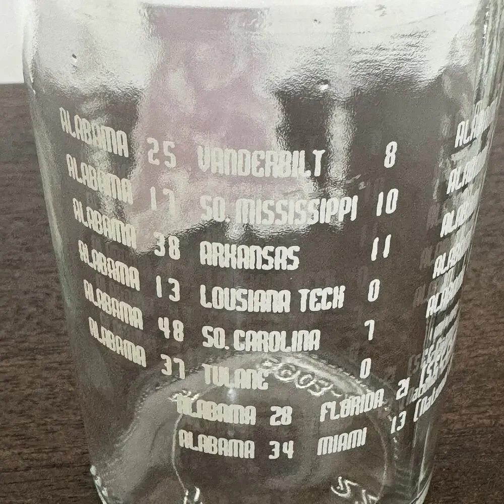 Alabama Crimson Tide Football 1992 Juice Glass National Champ SEC Roll Tide VTG